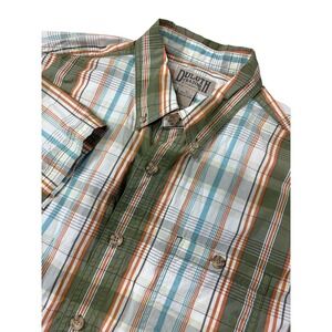 Duluth Trading Co Mens XL Long Sleeve Button Plaid Outdoor Workwear‎ Green